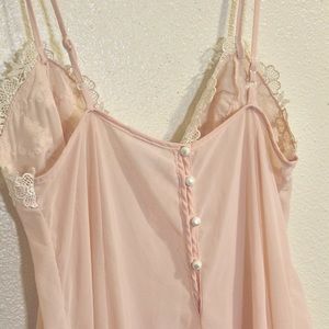 Delicate vintage slip dress with Pearl buttons and lace